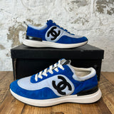 Chanel Blue Suede CC Trainer Sz 11 (44)