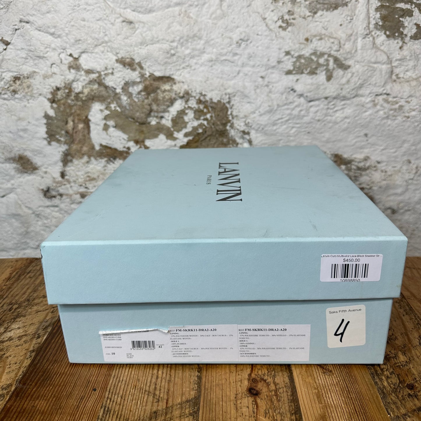 Lanvin Curb Multicolor Lace Black Sneaker Sz 9 (42)