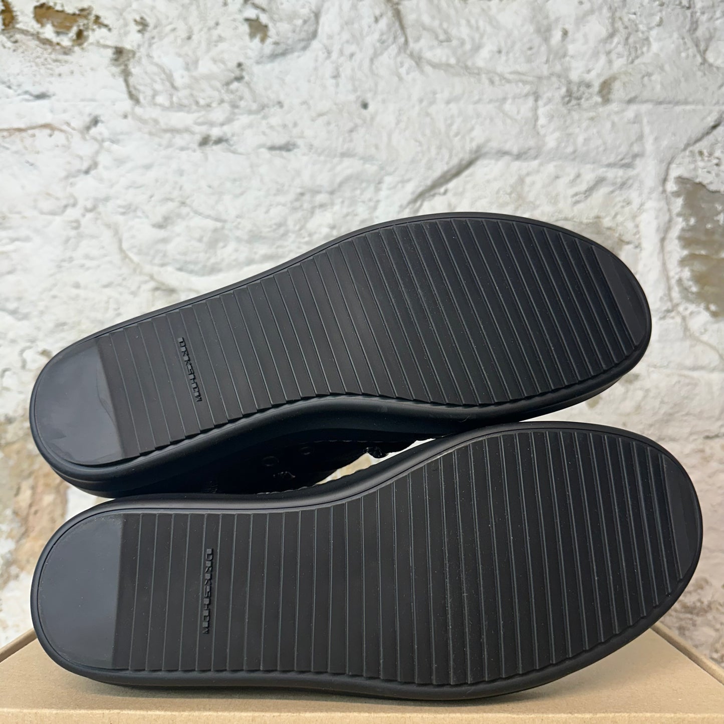 Rick Owens High Hexa Lace Triple Black Sneaker Sz 12.5 (45.5) DS
