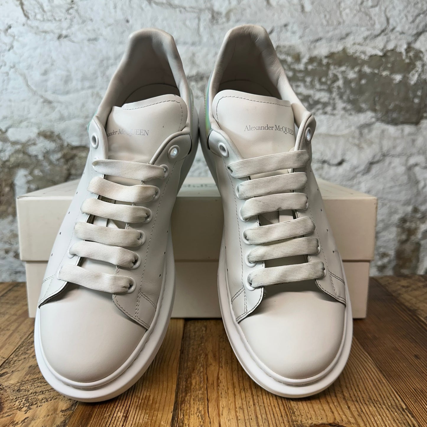 Alexander Mcqueen Iridescent Tab White Sneaker Sz 10 (43)