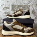 Prada Scamosci Colorblock Brown White Runner Sneaker Sz 9