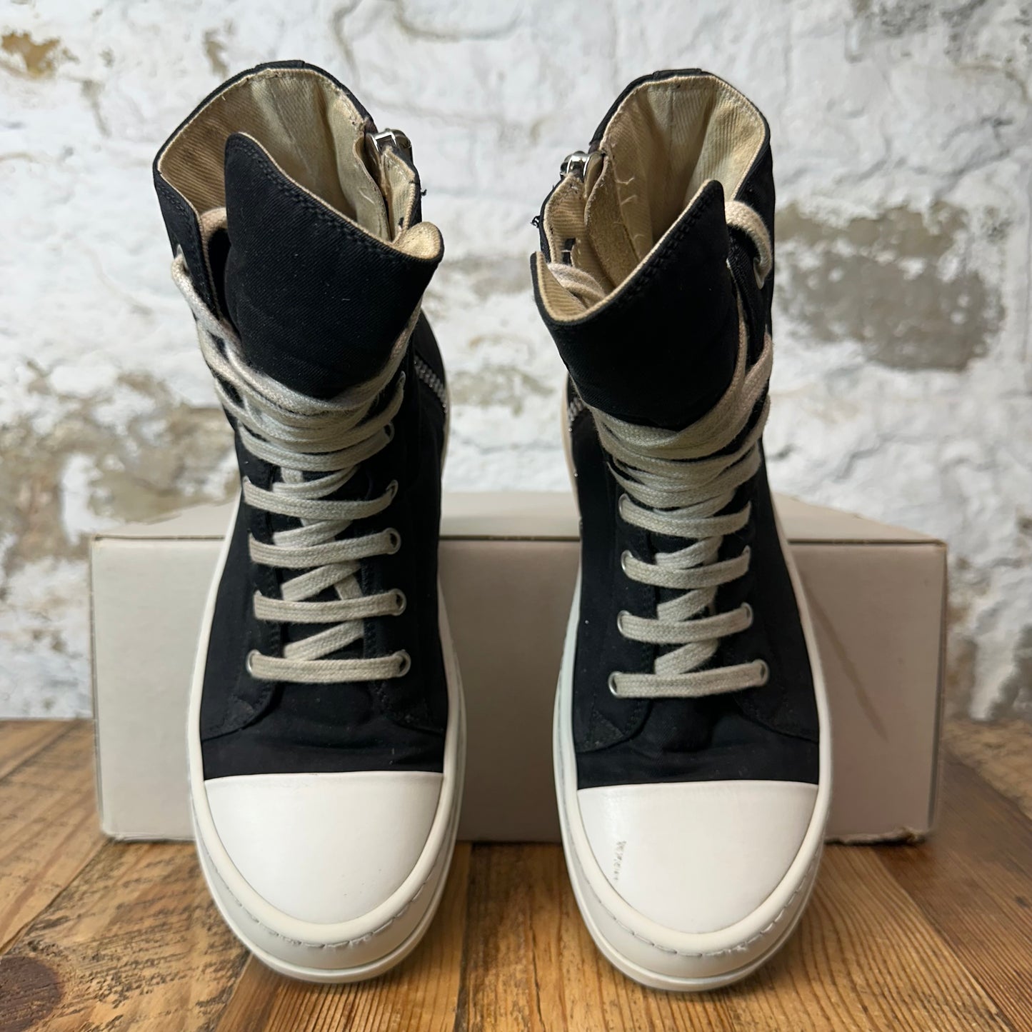 Rick Owens High Black Puffer Milk Sneaker Sz 6 (38)