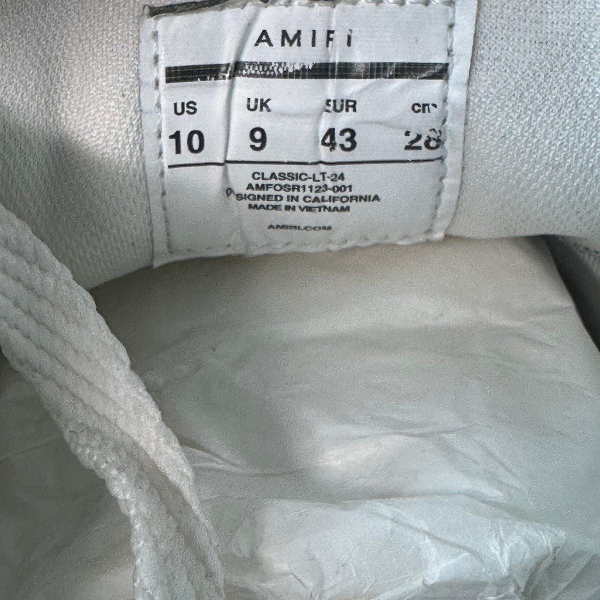 Amiri Quad Classic Logo Black White Sneaker Sz 10 (43)