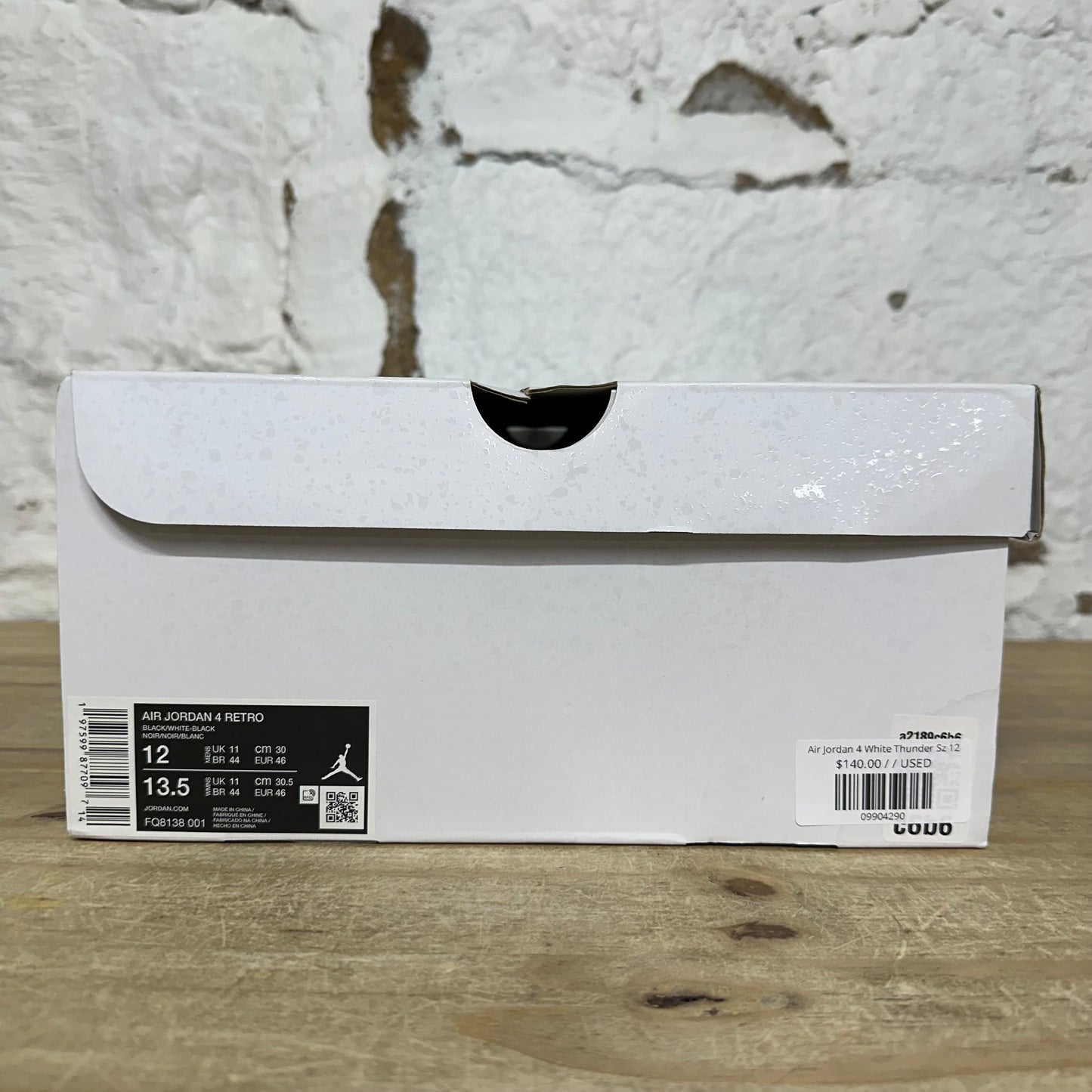 Air Jordan 4 White Thunder Sz 12