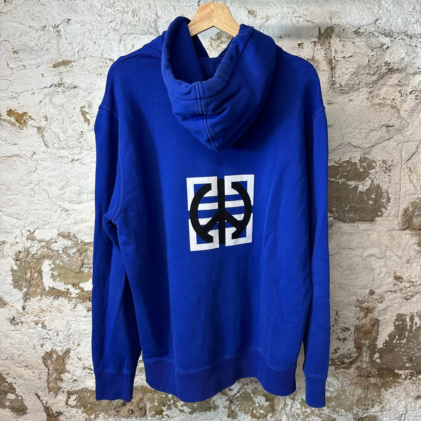 Givenchy White Spellout Blue Hoodie Sz M