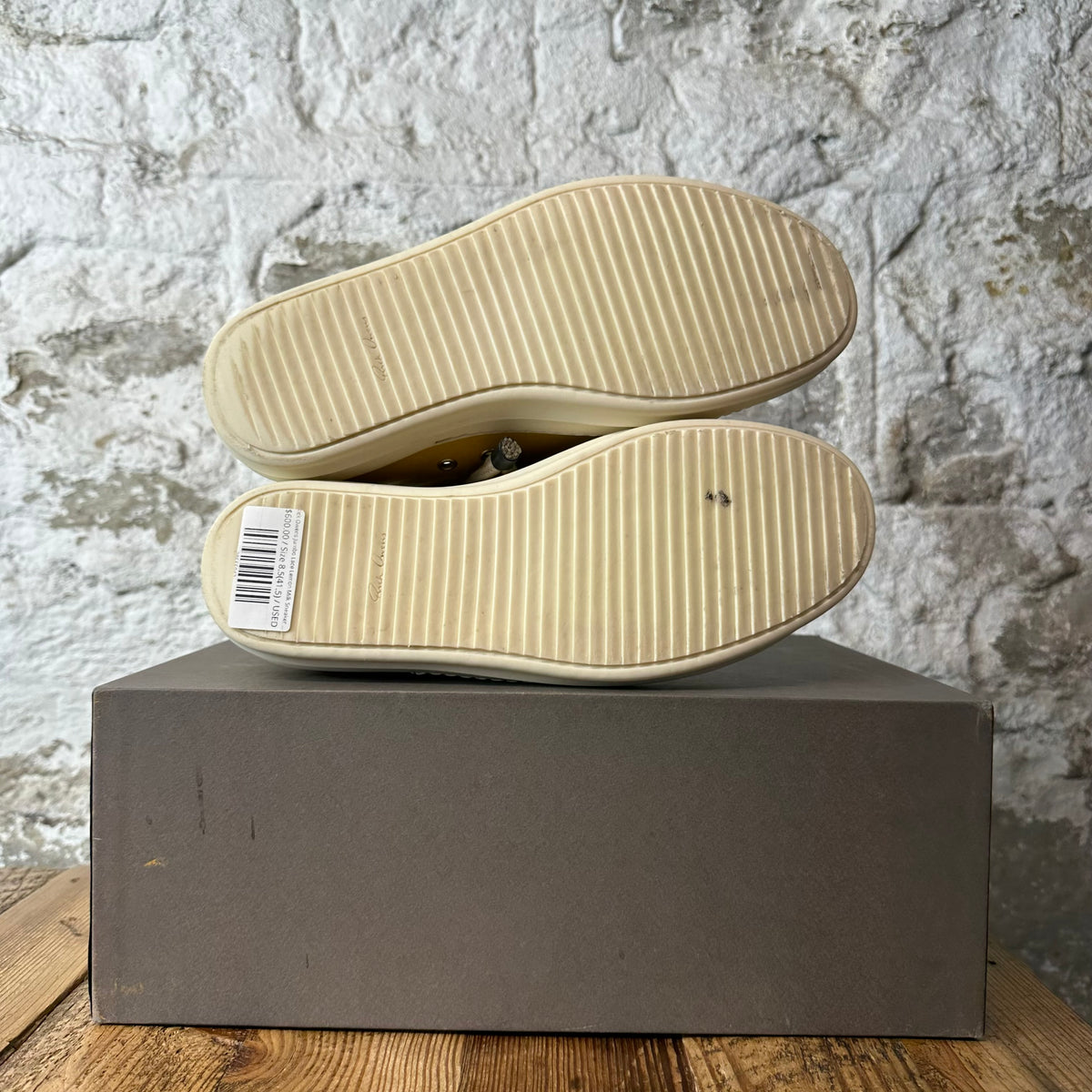 Rick Owens Jumbo Lace Lemon Milk Sneaker Sz 8.5 (41.5)