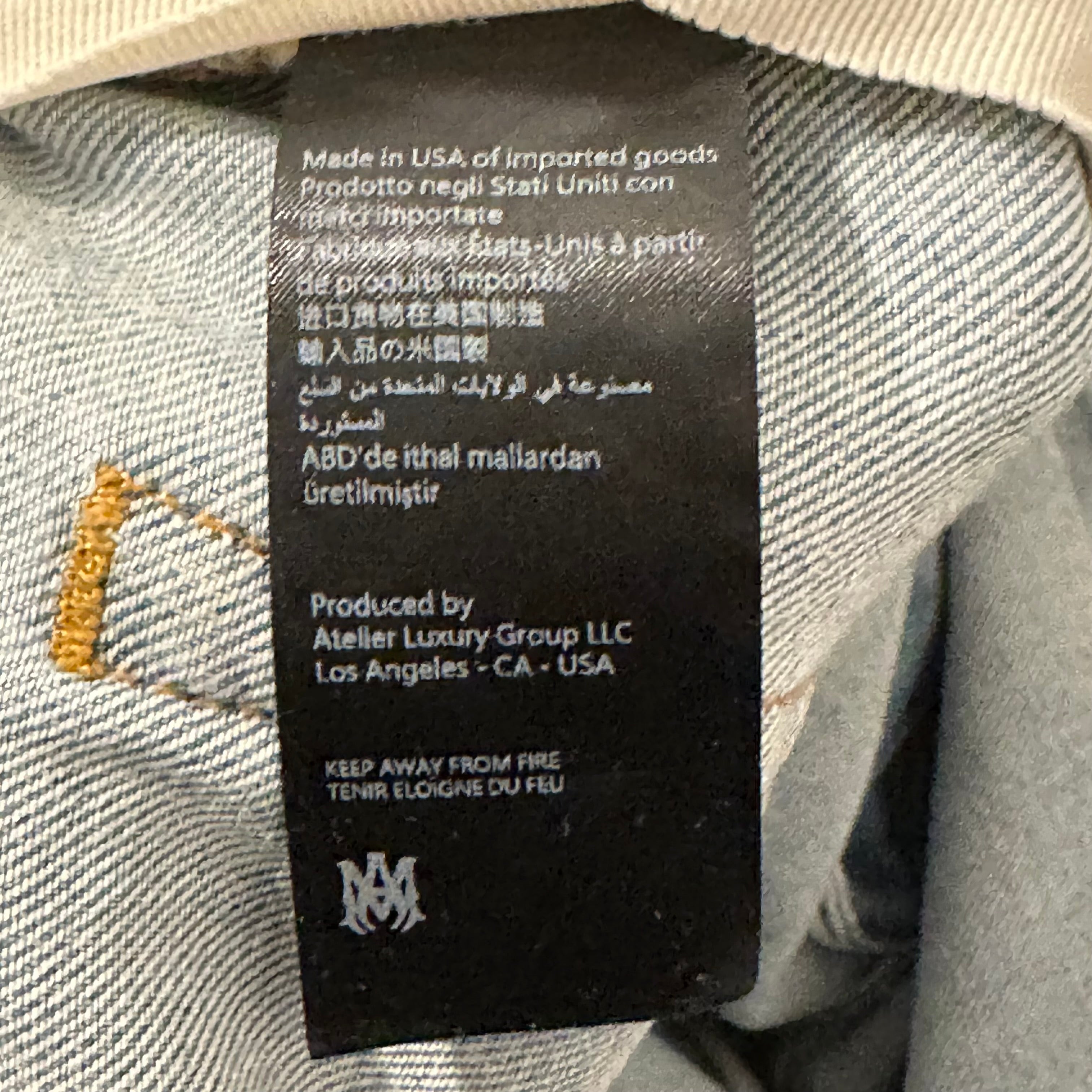 Amiri MX1 White Canvas Bleached Blue Denim Jeans Sz 38 – The
