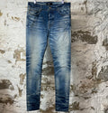 Amiri Plain Blue Honeycomb Denim Jeans Sz 33