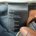 Amiri Black Leather Star Chemist Blue Denim Jeans Sz 31