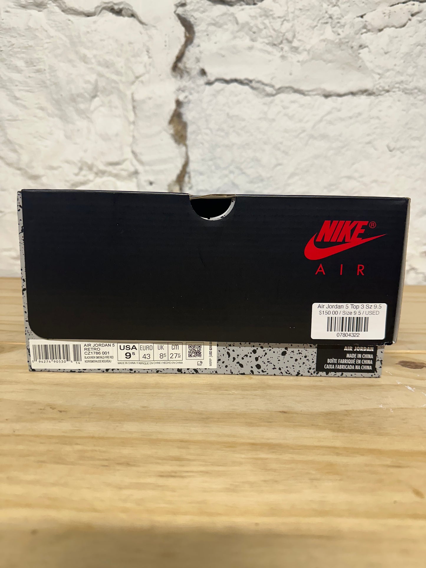 Air Jordan 5 Top 3 Sz 9.5