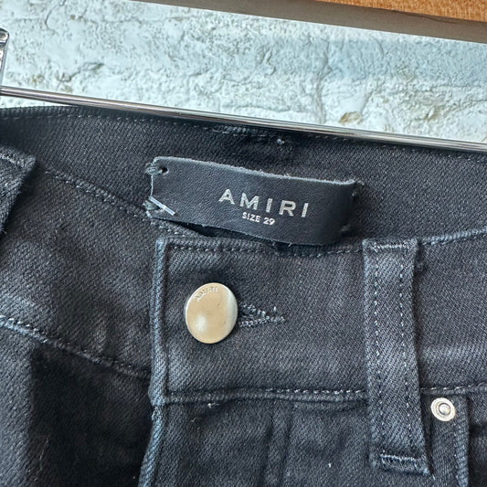 Amiri MX2 Black Patch Black Denim Jeans Sz 29