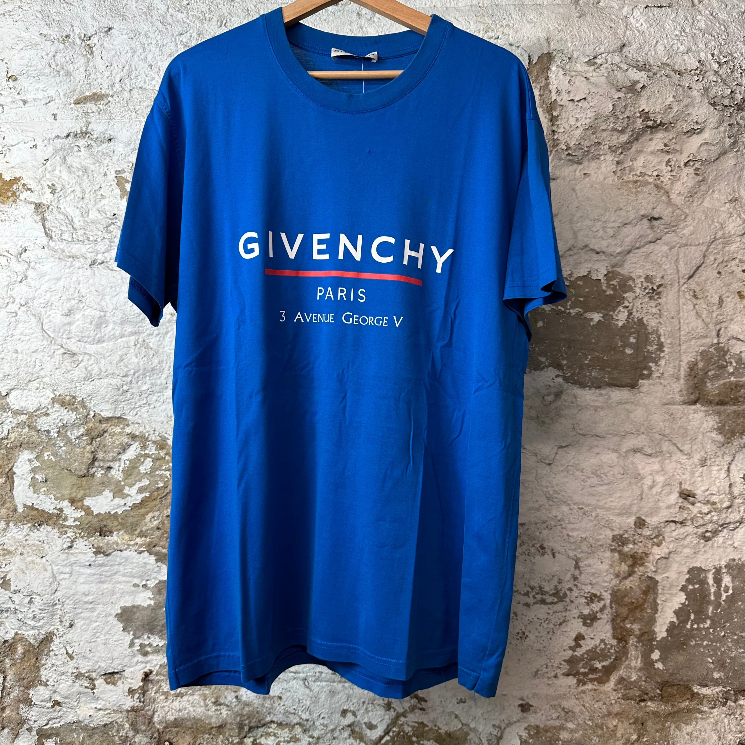 Givenchy Paris Avenue Blue T-Shirt Sz S