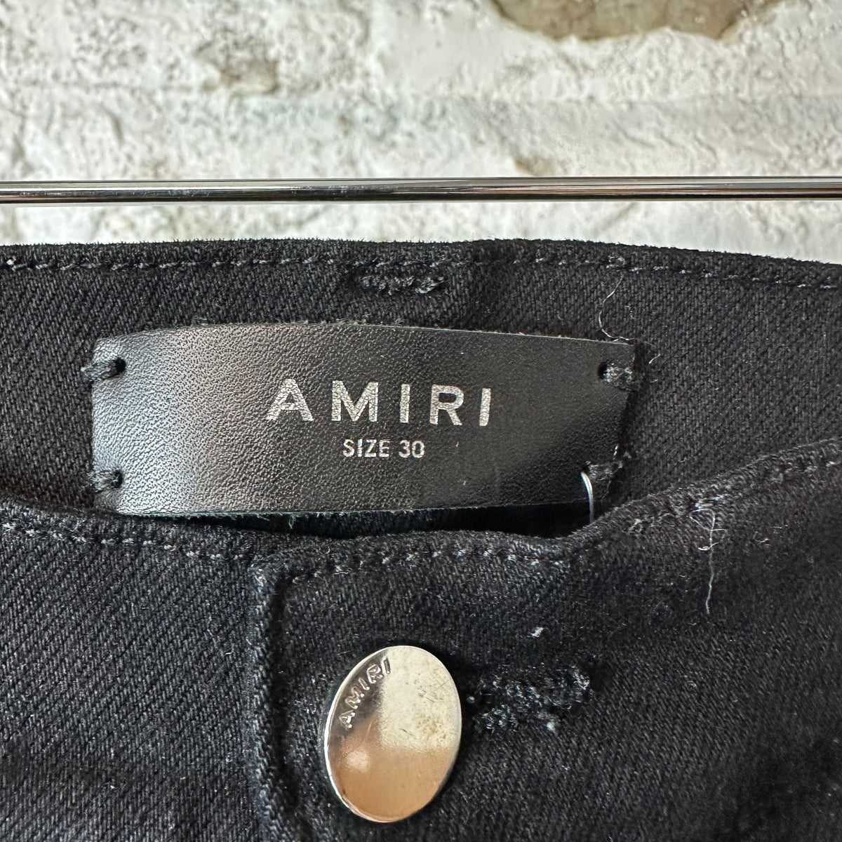 Amiri MX1 Blue Black Woven Black Denim Jeans Sz 30