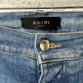 Amiri MX1 Sky Blue Cream Blue Denim Jeans Sz 34