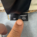 Amiri MX1 Yellow Suede Blue Denim Jeans Sz 32
