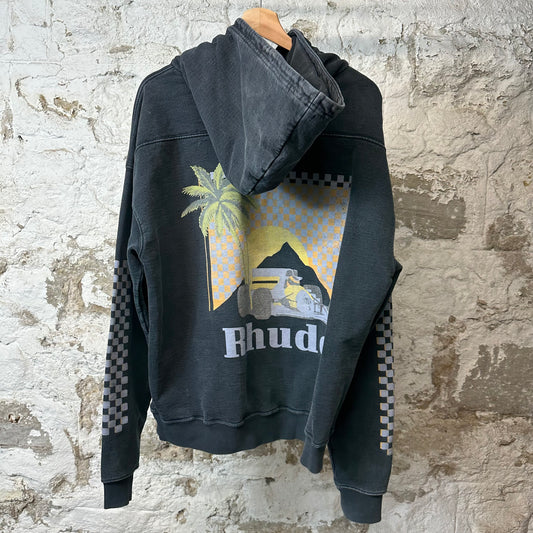 Rhude Palm Tree Hoodie Navy Sz M