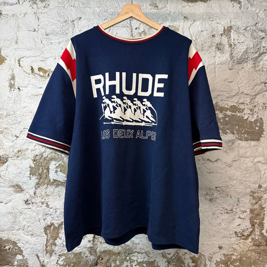 Rhude Les Deux Alpes Navy T-shirt Sz XXL