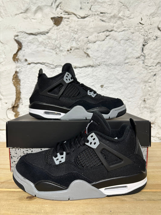 Air Jordan 4 Black Canvas Sz 5.5Y