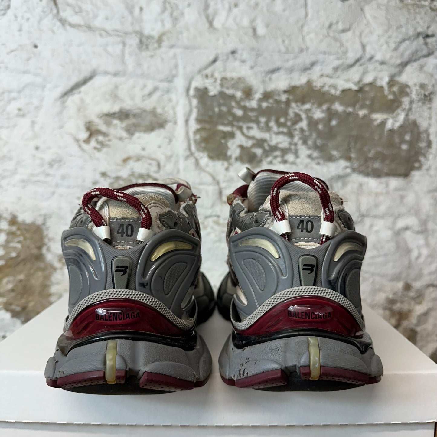 Balenciaga Runner Maroon Grey White Sneaker Sz 7 (40)