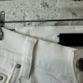 Amiri MX1 White Leather White Denim Jeans Sz 30