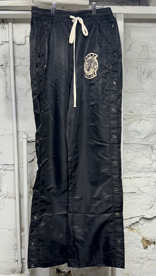 Saint Vanity Black Satin Pants Sz L