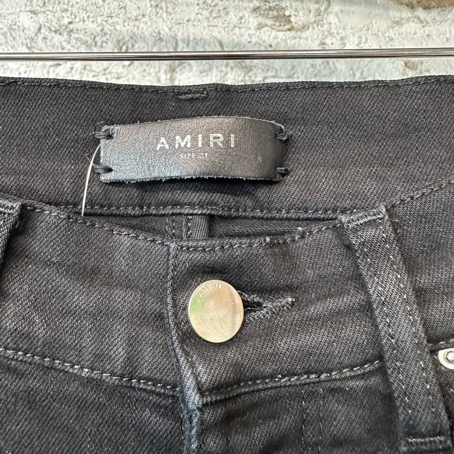 Amiri Plain Black Denim Jeans Sz 31