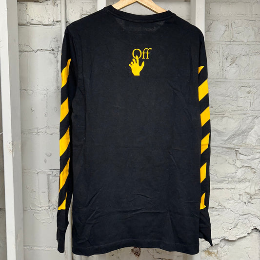 Off-White Painting Logo Black Long Sleeve Sz S