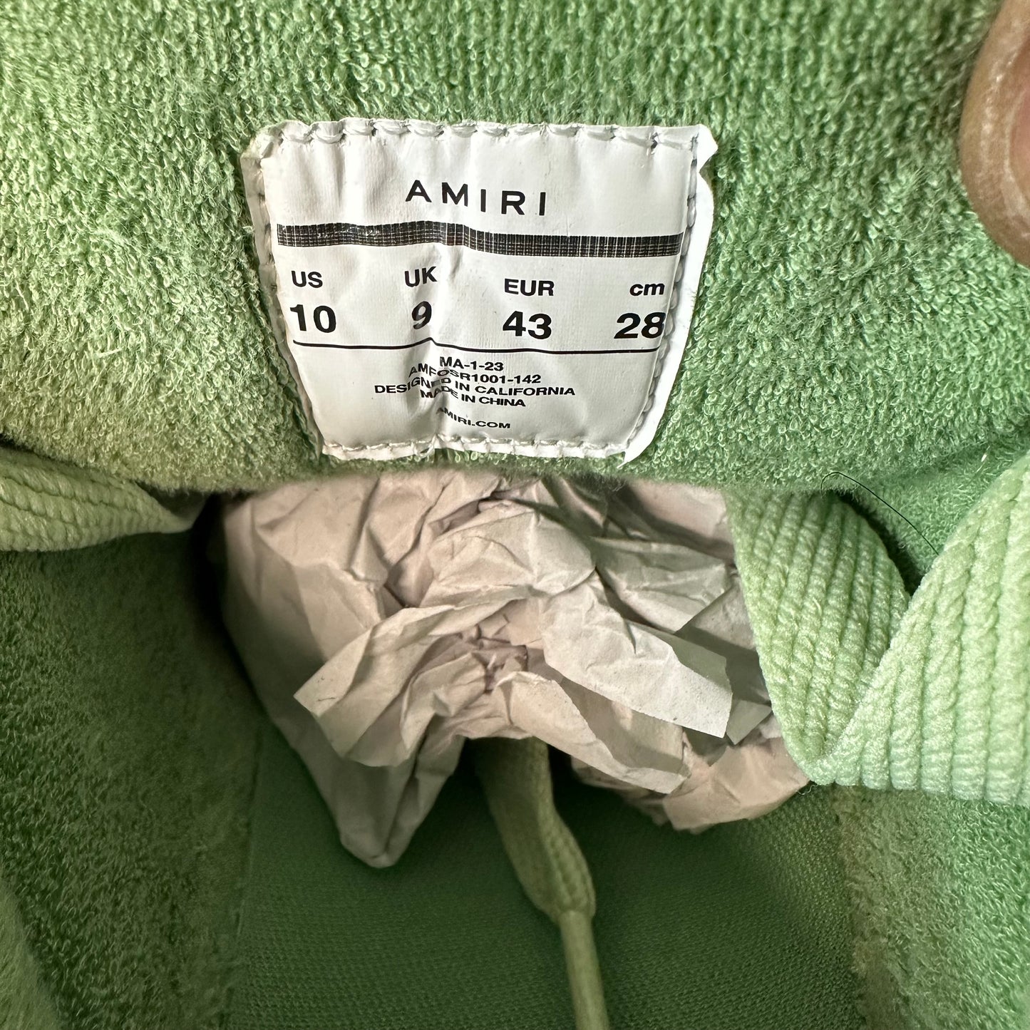 Amiri MA-1 White Mint Cream Sneaker Sz 10 (43)