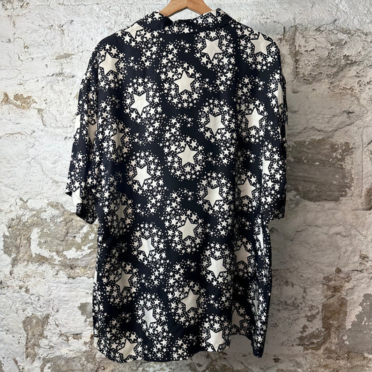 Gucci White Star Silk Black Button Up Shirt Sz XL (52)