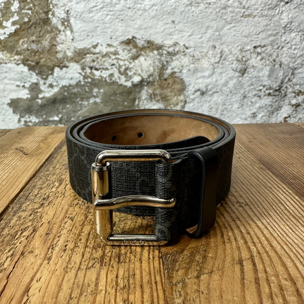 Gucci Black GG Monogram Snake Belt Sz (90/36)