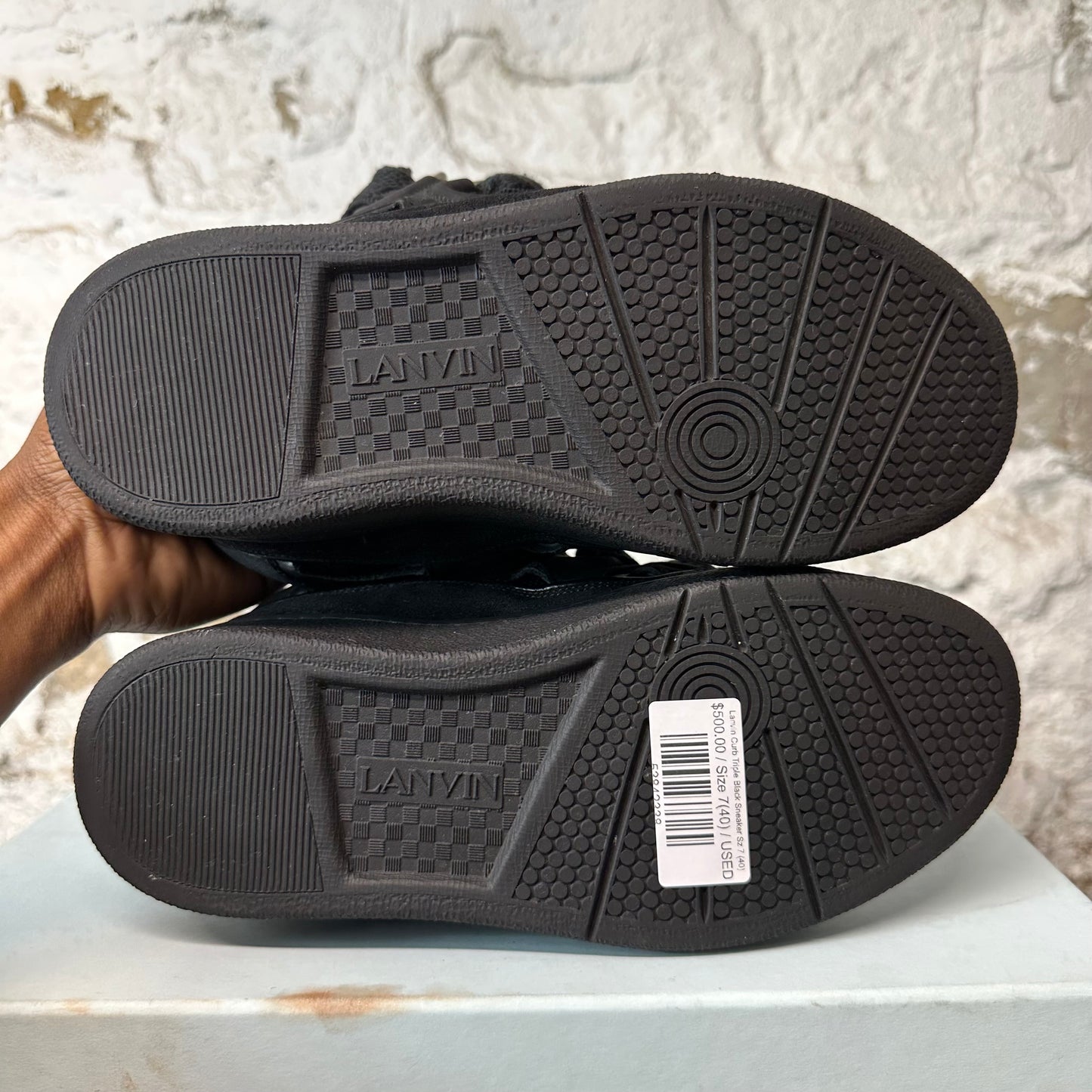 Lanvin Curb Triple Black Sneaker Sz 7 (40)