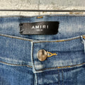 Amiri Plain Blue Honeycomb Denim Jeans Sz 33