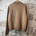 Louis Vuitton Monogram Embossed Beige Zip Up Jacket Sz L