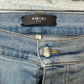Amiri Cream Bones Blue Denim Jeans Sz 36