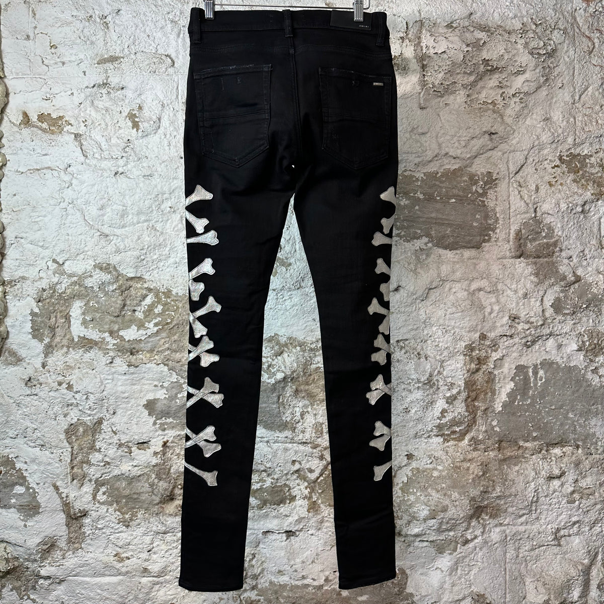 Amiri Silver Bones Black Denim Jeans Sz 29