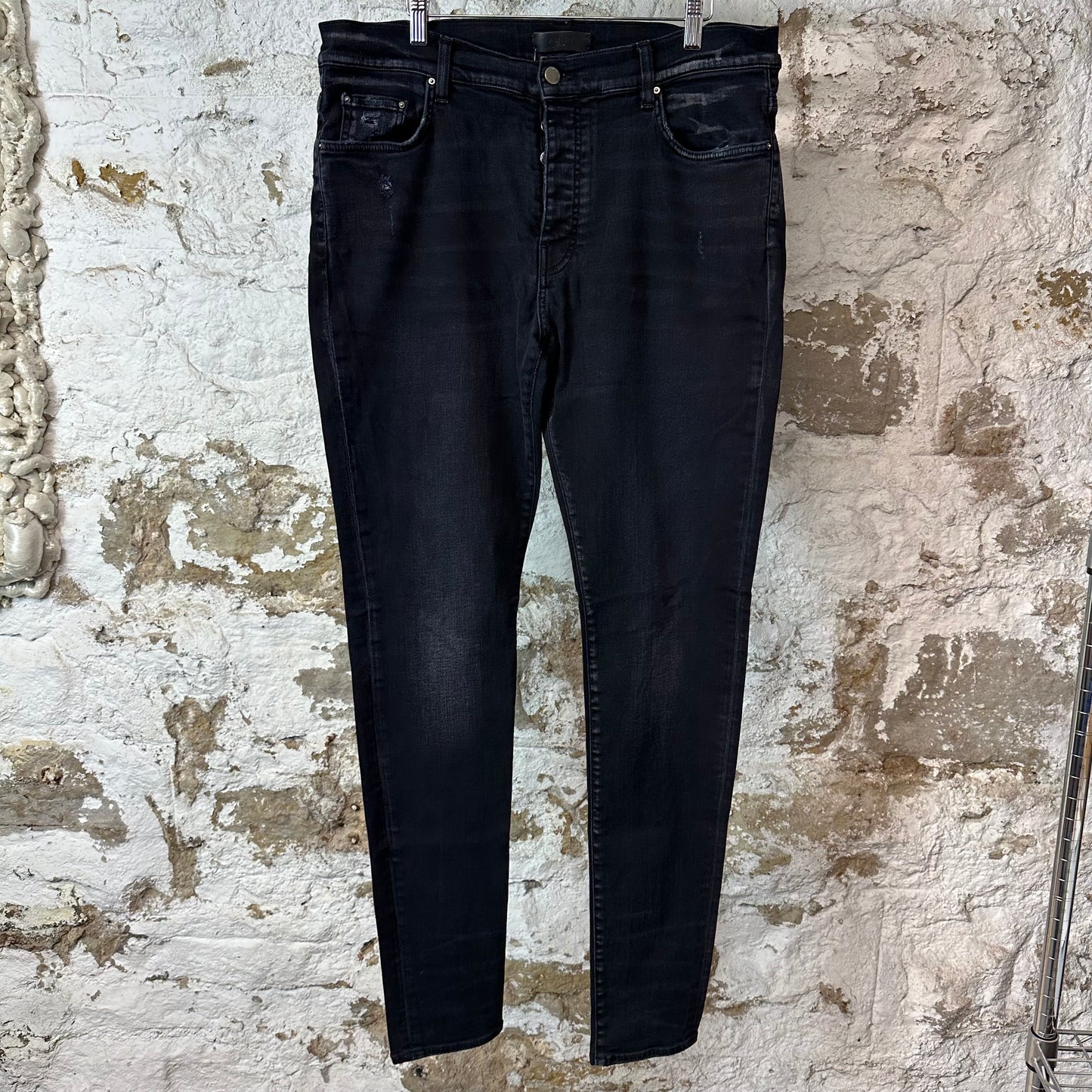 Amiri Plain Black Denim Jeans Sz 38