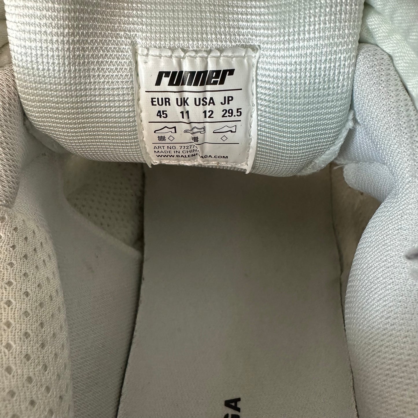 Balenciaga Runner Black Gradient White Sneaker Sz 12 (45)