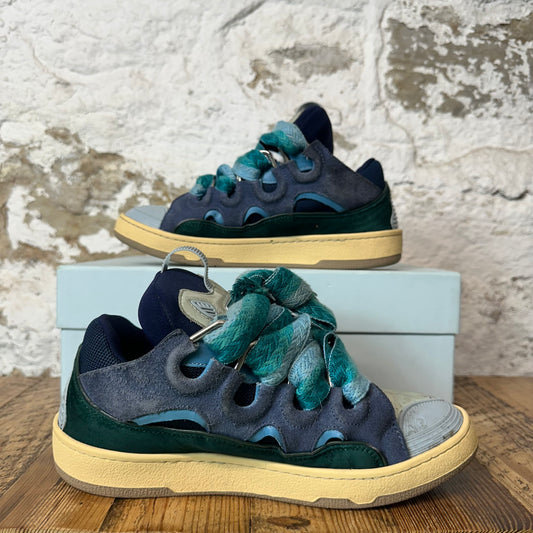 Lanvin Curb Teal Blue Lace Green Blue Sneaker Sz 8 (41)