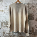 Satoshi Nakamoto Dirty White Studded Thermal Long Sleeve Sz XL