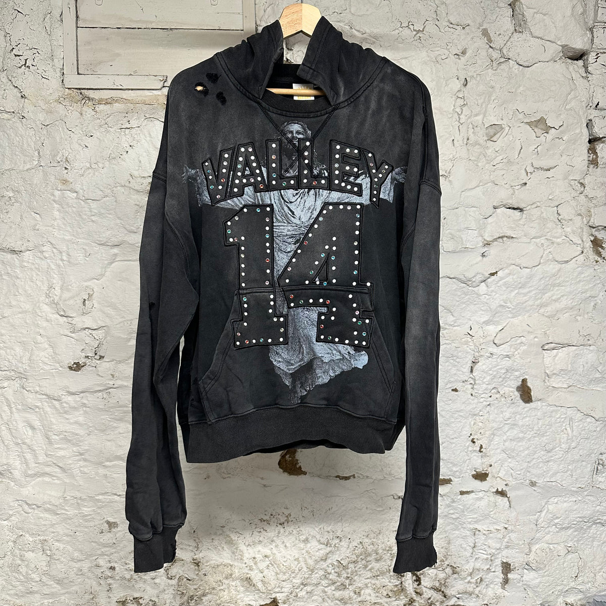 Vale Jesus Bling Black Hoodie Sz M