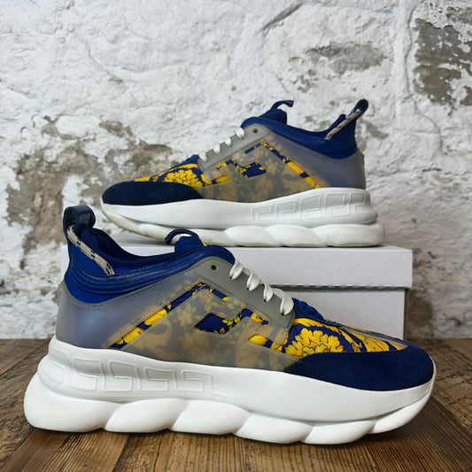 Versace Chain Reaction Blue Yellow White Sneaker Sz 10 (43)