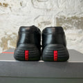 Prada Americas Cup Vintage Black Leather Sneaker Sz 9.5