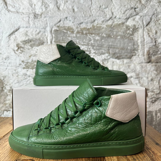 Balenciaga Arena White Green Leather Sneaker Sz 9 (42)