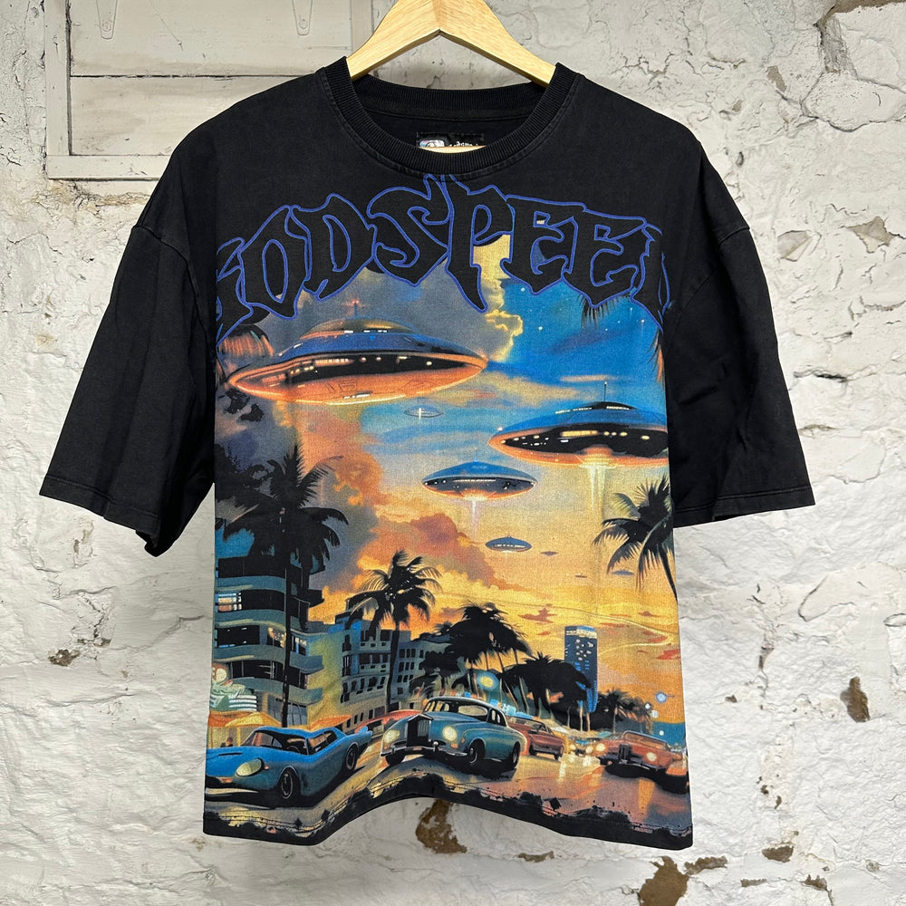 Godspeed Miami UFO T-Shirt Black Sz S