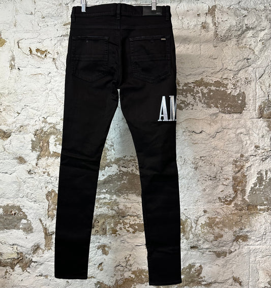 Amiri Blue Tie Dye Spell Black Denim Jeans Sz 31