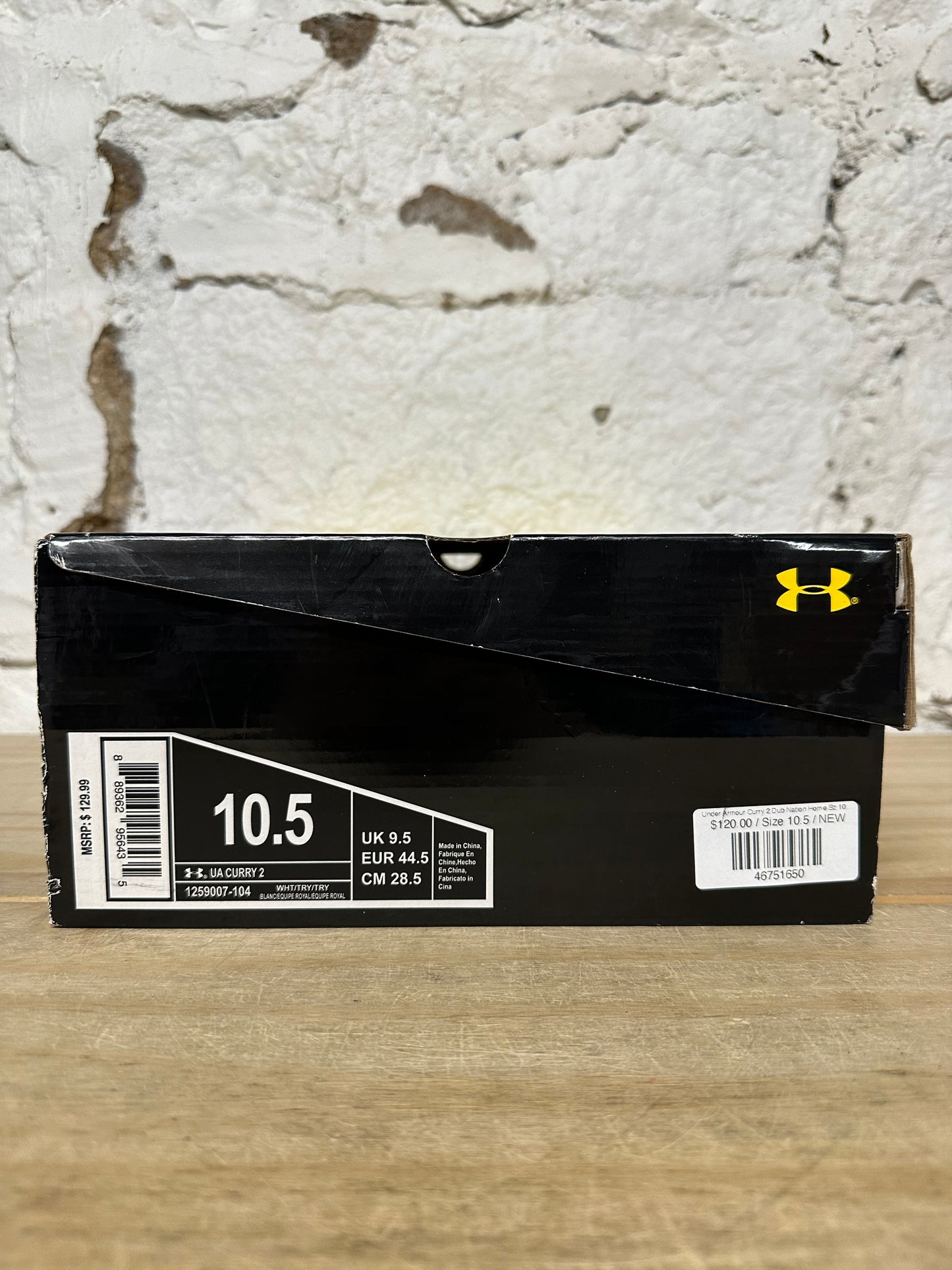 Under Armour Curry 2 Dub Nation Home Sz 10.5 DS