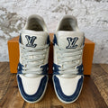Louis Vuitton Denim Damier White Trainer Sz 7.5 (6LV)