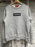 Supreme Heather Grey Box Logo Crewneck Sz S
