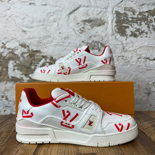 Louis Vuitton Red Letter White Trainer Sneaker Sz 8 (6.5LV)