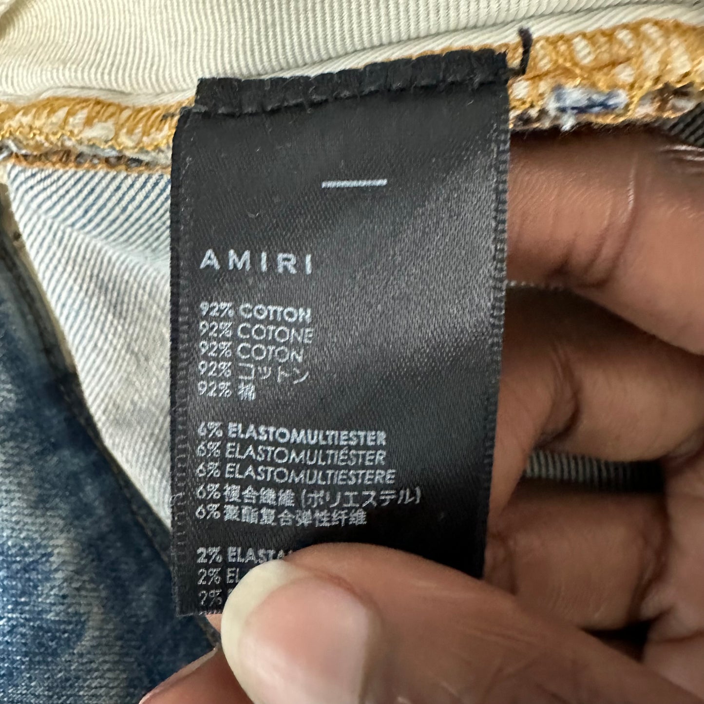 Amiri Plain Distressed Blue Denim Jeans Sz 32